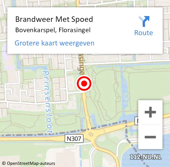 Locatie op kaart van de 112 melding: Brandweer Met Spoed Naar Bovenkarspel, Florasingel op 10 maart 2022 15:19