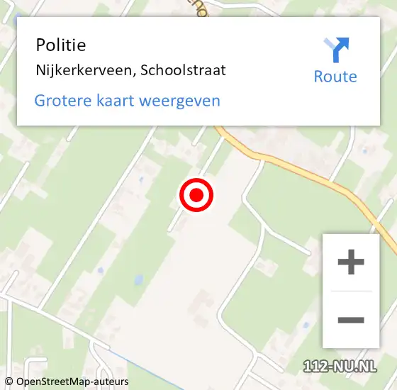 Locatie op kaart van de 112 melding: Politie Nijkerkerveen, Schoolstraat op 10 maart 2022 15:19