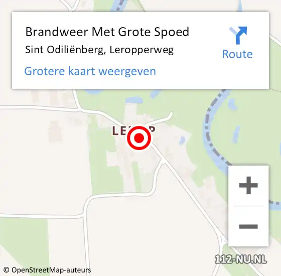 Locatie op kaart van de 112 melding: Brandweer Met Grote Spoed Naar Sint Odiliënberg, Leropperweg op 10 maart 2022 15:32