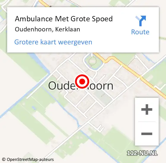 Locatie op kaart van de 112 melding: Ambulance Met Grote Spoed Naar Oudenhoorn, Kerklaan op 10 maart 2022 15:52