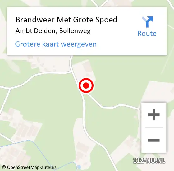 Locatie op kaart van de 112 melding: Brandweer Met Grote Spoed Naar Ambt Delden, Bollenweg op 10 maart 2022 15:54