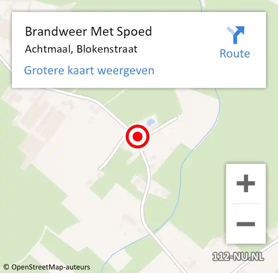 Locatie op kaart van de 112 melding: Brandweer Met Spoed Naar Achtmaal, Blokenstraat op 10 maart 2022 16:04