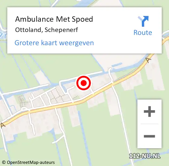 Locatie op kaart van de 112 melding: Ambulance Met Spoed Naar Ottoland, Schepenerf op 10 maart 2022 16:11