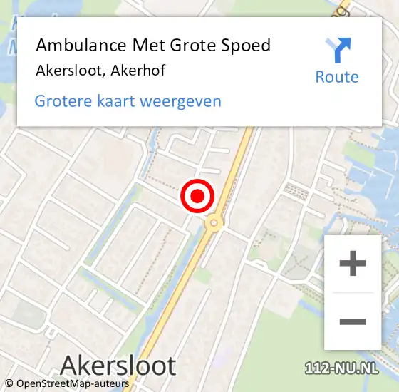 Locatie op kaart van de 112 melding: Ambulance Met Grote Spoed Naar Akersloot, Akerhof op 10 maart 2022 16:27