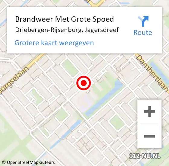 Locatie op kaart van de 112 melding: Brandweer Met Grote Spoed Naar Driebergen-Rijsenburg, Jagersdreef op 10 maart 2022 16:31