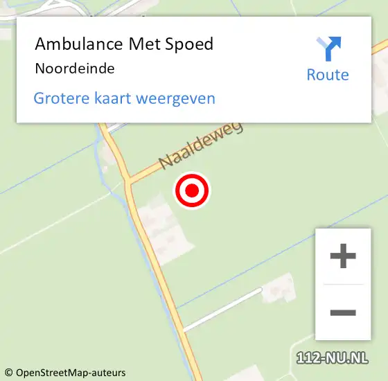 Locatie op kaart van de 112 melding: Ambulance Met Spoed Naar Noordeinde op 10 maart 2022 16:34