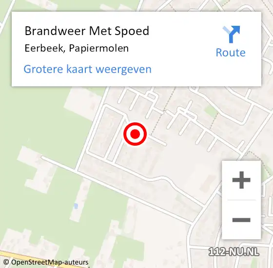 Locatie op kaart van de 112 melding: Brandweer Met Spoed Naar Eerbeek, Papiermolen op 10 maart 2022 17:17