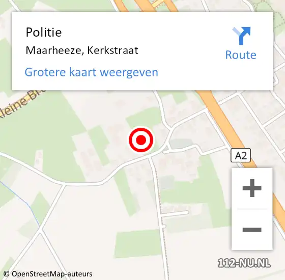 Locatie op kaart van de 112 melding: Politie Maarheeze, Kerkstraat op 10 maart 2022 17:22