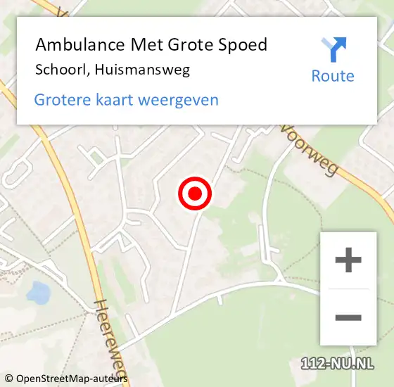 Locatie op kaart van de 112 melding: Ambulance Met Grote Spoed Naar Schoorl, Huismansweg op 10 maart 2022 17:57