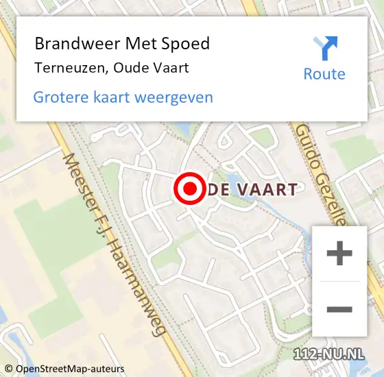 Locatie op kaart van de 112 melding: Brandweer Met Spoed Naar Terneuzen, Oude Vaart op 10 maart 2022 18:44