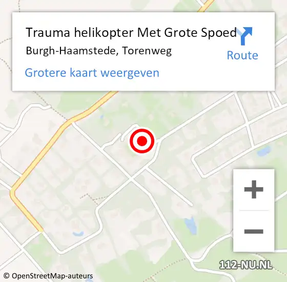 Locatie op kaart van de 112 melding: Trauma helikopter Met Grote Spoed Naar Burgh-Haamstede, Torenweg op 10 maart 2022 18:46