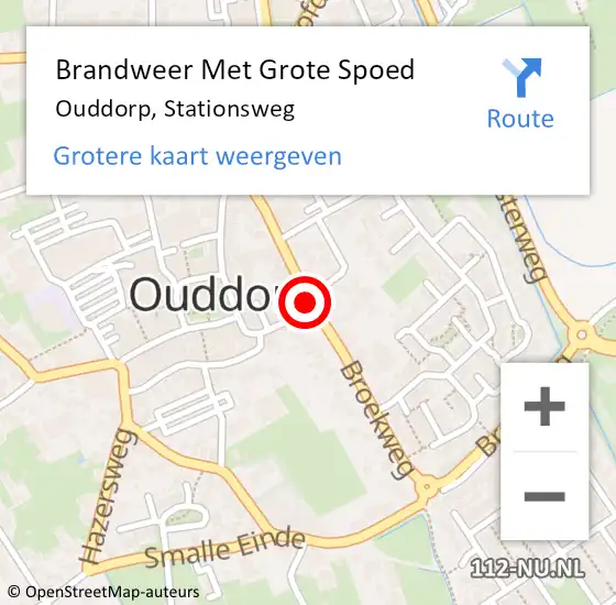 Locatie op kaart van de 112 melding: Brandweer Met Grote Spoed Naar Ouddorp, Stationsweg op 10 maart 2022 18:50