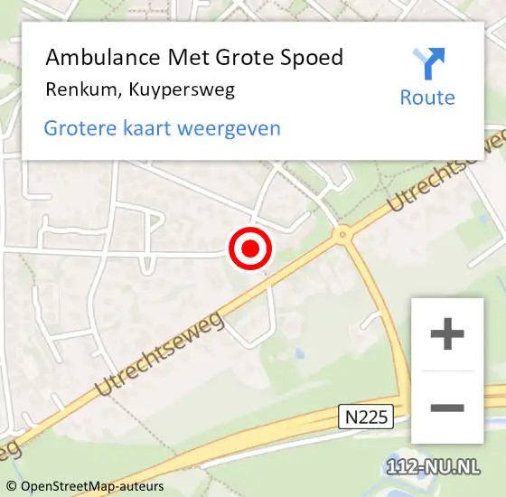 Locatie op kaart van de 112 melding: Ambulance Met Grote Spoed Naar Renkum, Kuypersweg op 10 maart 2022 19:14