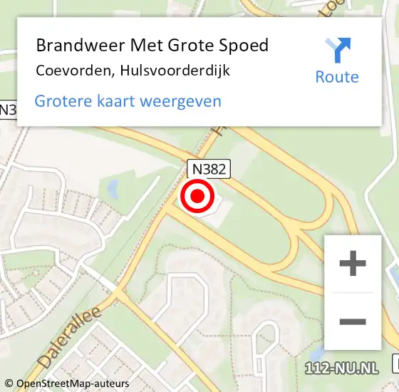 Locatie op kaart van de 112 melding: Brandweer Met Grote Spoed Naar Coevorden, Hulsvoorderdijk op 10 juli 2014 17:35