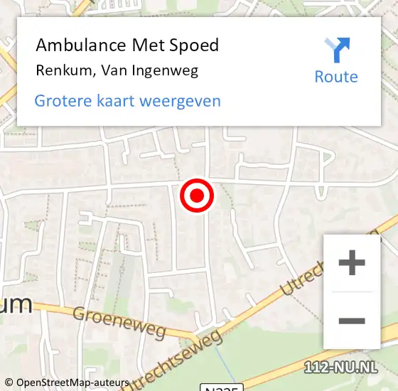 Locatie op kaart van de 112 melding: Ambulance Met Spoed Naar Renkum, Van Ingenweg op 10 maart 2022 20:03