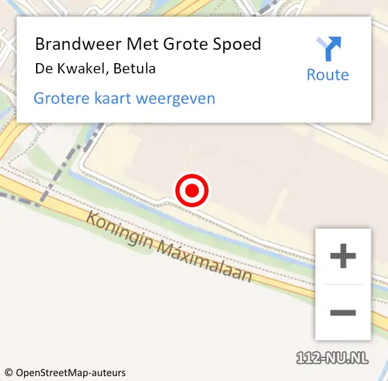 Locatie op kaart van de 112 melding: Brandweer Met Grote Spoed Naar De Kwakel, Betula op 10 maart 2022 20:20