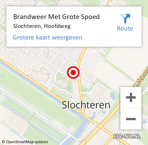 Locatie op kaart van de 112 melding: Brandweer Met Grote Spoed Naar Slochteren, Hoofdweg op 10 maart 2022 20:42