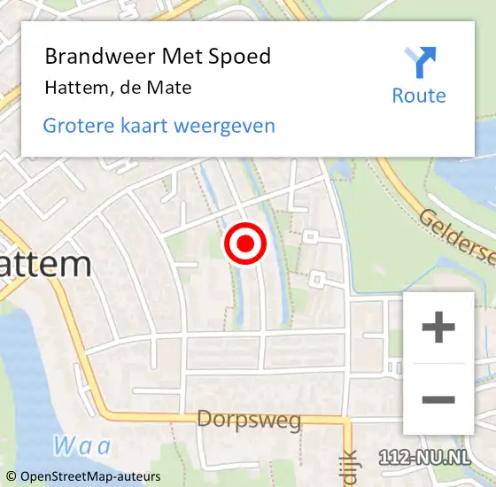 Locatie op kaart van de 112 melding: Brandweer Met Spoed Naar Hattem, de Mate op 10 maart 2022 21:21