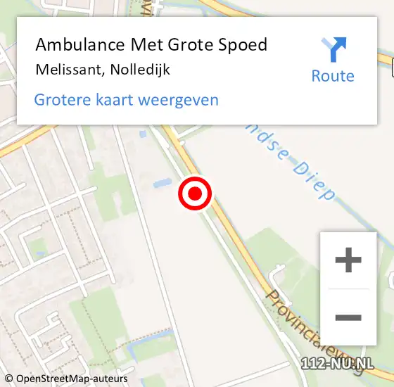 Locatie op kaart van de 112 melding: Ambulance Met Grote Spoed Naar Melissant, Nolledijk op 10 maart 2022 22:56