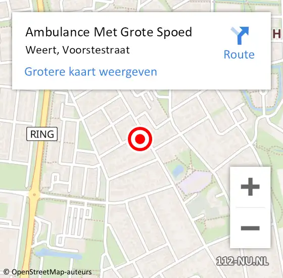 Locatie op kaart van de 112 melding: Ambulance Met Grote Spoed Naar Weert, Voorstestraat op 11 maart 2022 05:46