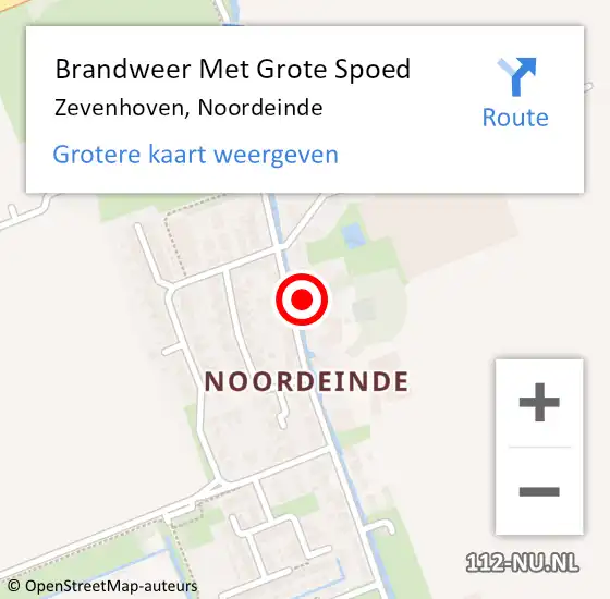 Locatie op kaart van de 112 melding: Brandweer Met Grote Spoed Naar Zevenhoven, Noordeinde op 7 oktober 2013 20:49