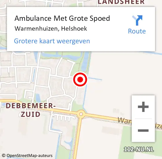 Locatie op kaart van de 112 melding: Ambulance Met Grote Spoed Naar Warmenhuizen, Helshoek op 11 maart 2022 08:21