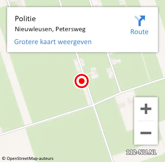 Locatie op kaart van de 112 melding: Politie Nieuwleusen, Petersweg op 11 maart 2022 08:24