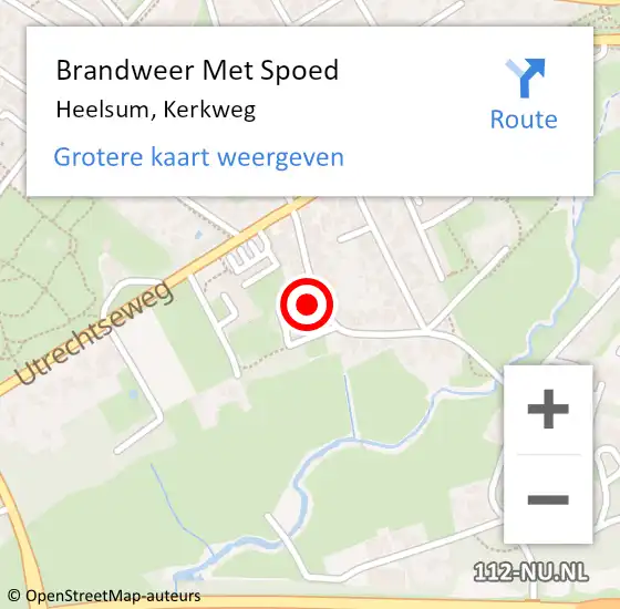 Locatie op kaart van de 112 melding: Brandweer Met Spoed Naar Heelsum, Kerkweg op 11 maart 2022 08:29