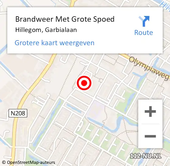 Locatie op kaart van de 112 melding: Brandweer Met Grote Spoed Naar Hillegom, Garbialaan op 11 maart 2022 08:35