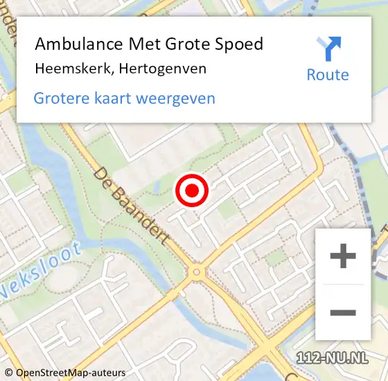 Locatie op kaart van de 112 melding: Ambulance Met Grote Spoed Naar Heemskerk, Hertogenven op 11 maart 2022 08:52