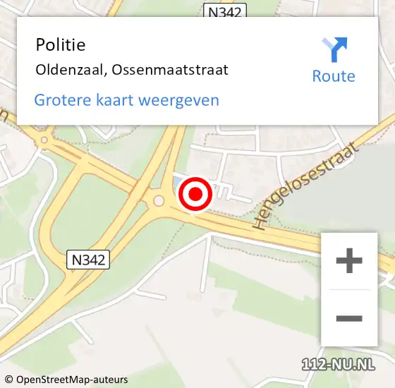 Locatie op kaart van de 112 melding: Politie Oldenzaal, Ossenmaatstraat op 11 maart 2022 09:07