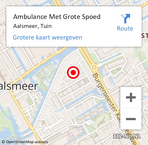 Locatie op kaart van de 112 melding: Ambulance Met Grote Spoed Naar Aalsmeer, Tuin op 11 maart 2022 09:15