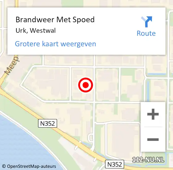 Locatie op kaart van de 112 melding: Brandweer Met Spoed Naar Urk, Westwal op 11 maart 2022 10:55