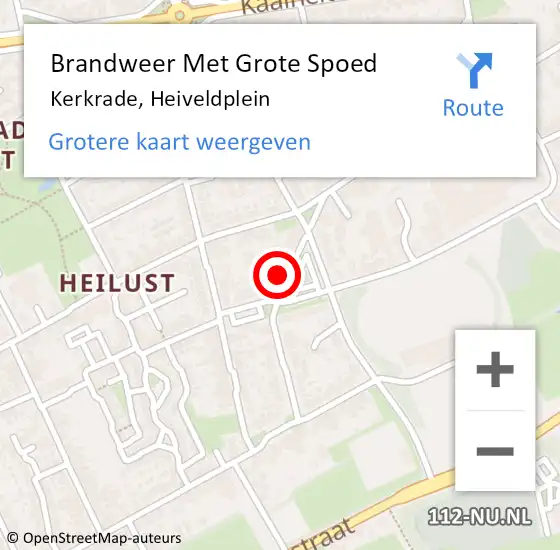 Locatie op kaart van de 112 melding: Brandweer Met Grote Spoed Naar Kerkrade, Heiveldplein op 11 maart 2022 11:24