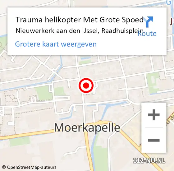 Locatie op kaart van de 112 melding: Trauma helikopter Met Grote Spoed Naar Nieuwerkerk aan den IJssel, Raadhuisplein op 11 maart 2022 11:49