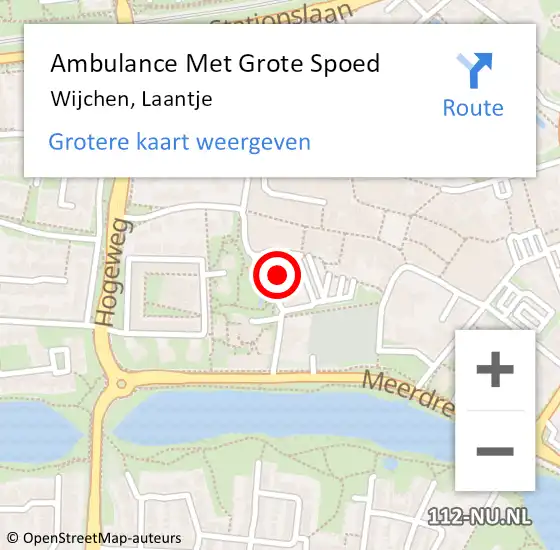 Locatie op kaart van de 112 melding: Ambulance Met Grote Spoed Naar Wijchen, Laantje op 11 maart 2022 11:55