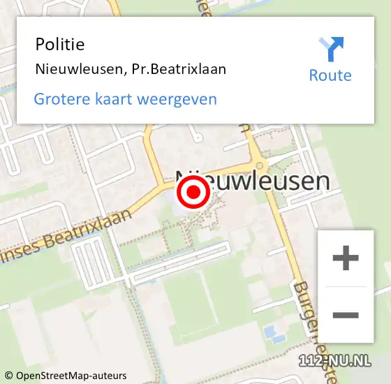 Locatie op kaart van de 112 melding: Politie Nieuwleusen, Pr.Beatrixlaan op 11 maart 2022 12:06