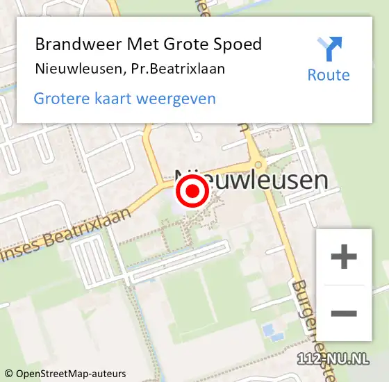 Locatie op kaart van de 112 melding: Brandweer Met Grote Spoed Naar Nieuwleusen, Pr.Beatrixlaan op 11 maart 2022 12:06