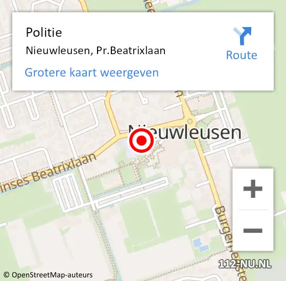Locatie op kaart van de 112 melding: Politie Nieuwleusen, Pr.Beatrixlaan op 11 maart 2022 12:24