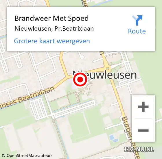 Locatie op kaart van de 112 melding: Brandweer Met Spoed Naar Nieuwleusen, Pr.Beatrixlaan op 11 maart 2022 12:37