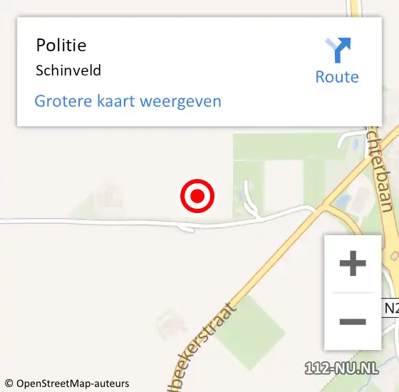Locatie op kaart van de 112 melding: Politie Schinveld op 11 maart 2022 12:38