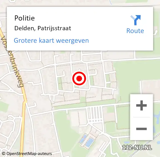 Locatie op kaart van de 112 melding: Politie Delden, Patrijsstraat op 11 maart 2022 13:19