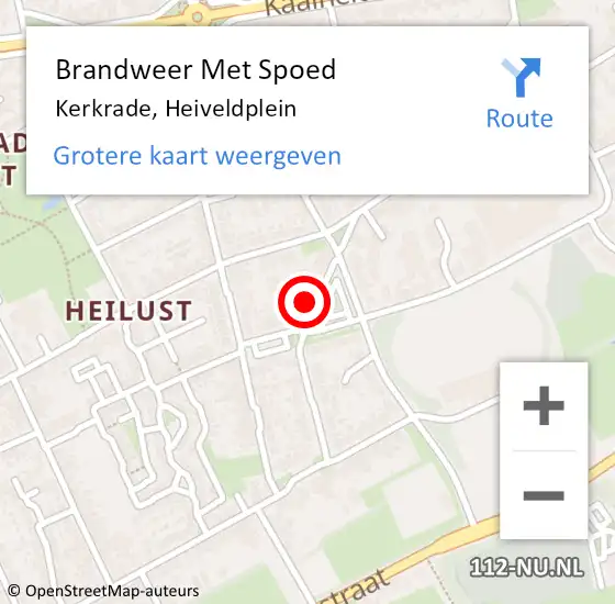 Locatie op kaart van de 112 melding: Brandweer Met Spoed Naar Kerkrade, Heiveldplein op 11 maart 2022 13:30