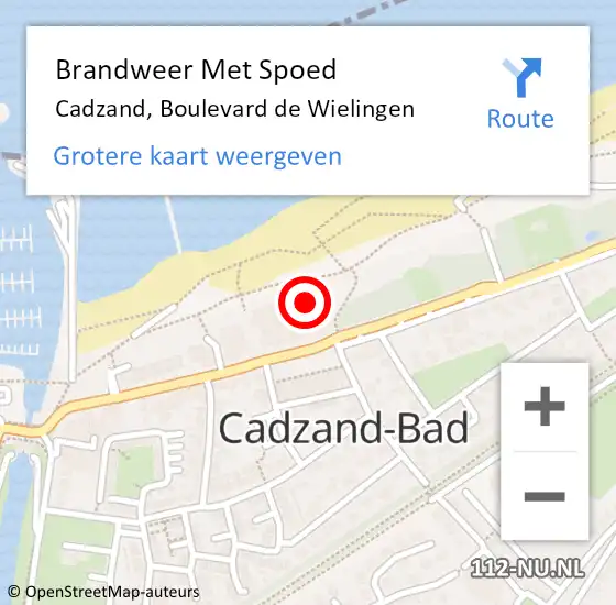 Locatie op kaart van de 112 melding: Brandweer Met Spoed Naar Cadzand, Boulevard de Wielingen op 11 maart 2022 13:47