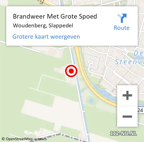 Locatie op kaart van de 112 melding: Brandweer Met Grote Spoed Naar Woudenberg, Slappedel op 11 maart 2022 14:03