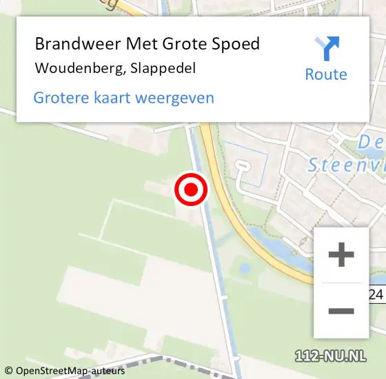 Locatie op kaart van de 112 melding: Brandweer Met Grote Spoed Naar Woudenberg, Slappedel op 11 maart 2022 14:07