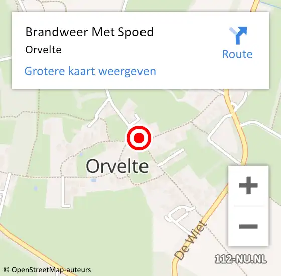 Locatie op kaart van de 112 melding: Brandweer Met Spoed Naar Orvelte op 11 maart 2022 14:10