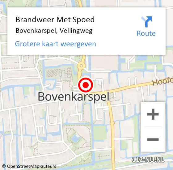 Locatie op kaart van de 112 melding: Brandweer Met Spoed Naar Bovenkarspel, Veilingweg op 11 maart 2022 14:31