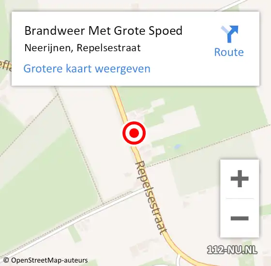 Locatie op kaart van de 112 melding: Brandweer Met Grote Spoed Naar Neerijnen, Repelsestraat op 11 maart 2022 14:32
