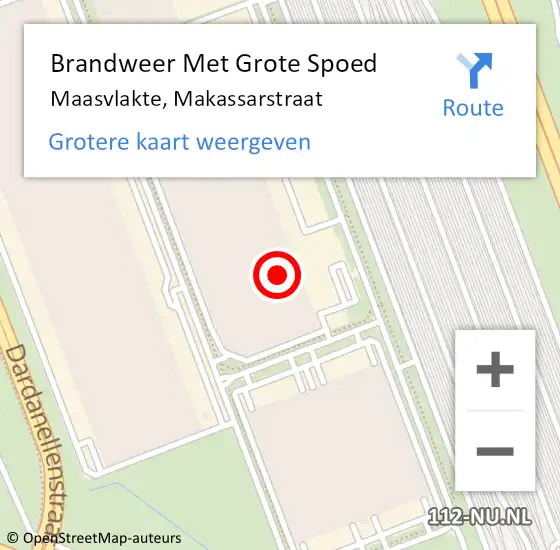 Locatie op kaart van de 112 melding: Brandweer Met Grote Spoed Naar Maasvlakte, Makassarstraat op 11 maart 2022 14:41